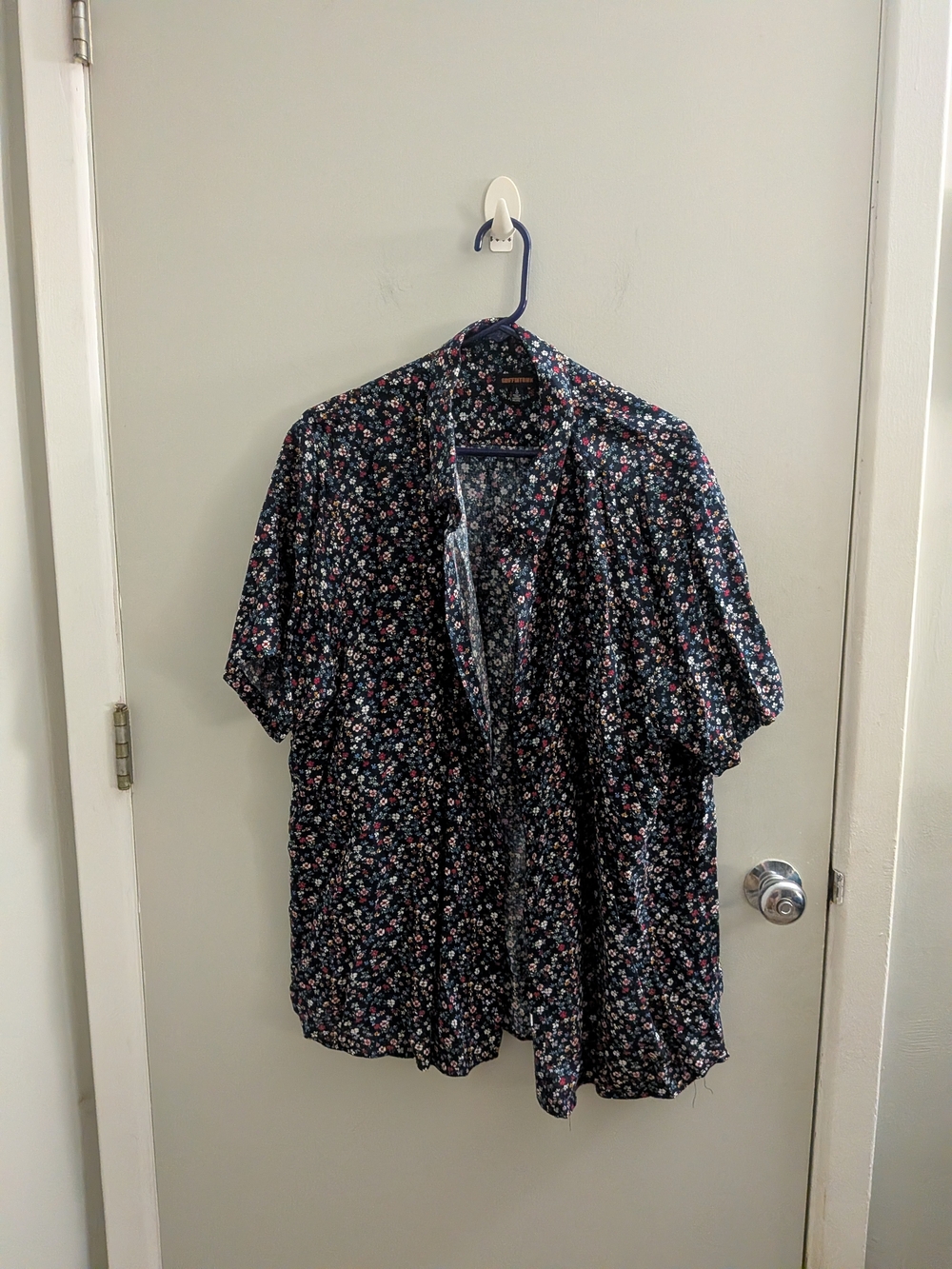 Griffintown Ditsy Floral Linen Blend Casual Button Down Shirt Large Office Golf
